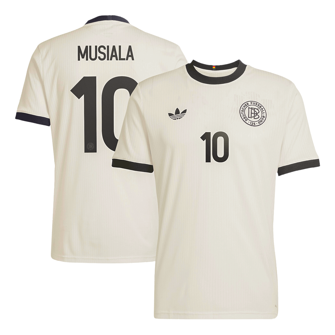 Camiseta de fútbol MUSIALA #10 Alemania 125.º aniversario 2025 Blanca