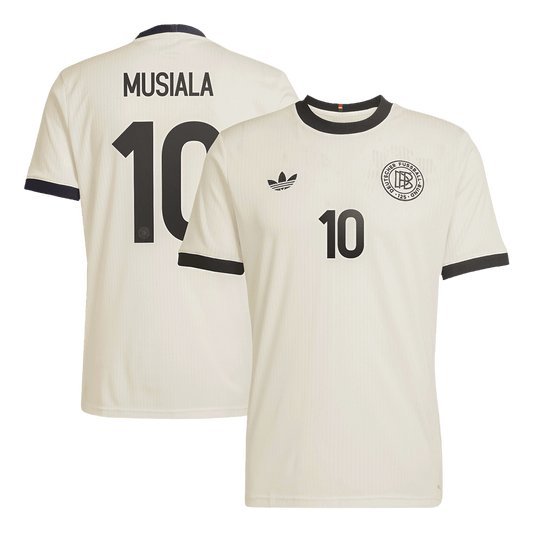 Camiseta de fútbol MUSIALA #10 Alemania 125.º aniversario 2025 Blanca