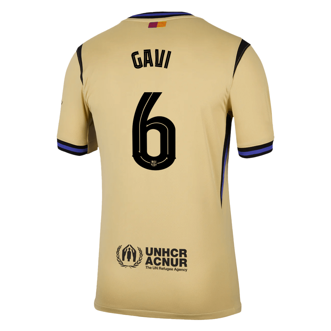 Camiseta de visitante del Barcelona GAVI #6 2025/26, amarilla - UCL