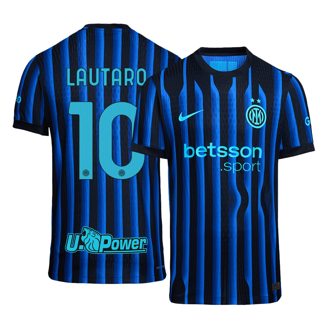 Camiseta de fútbol local auténtica del Inter de Milán LAUTARO #10 2025/26 azul y negro