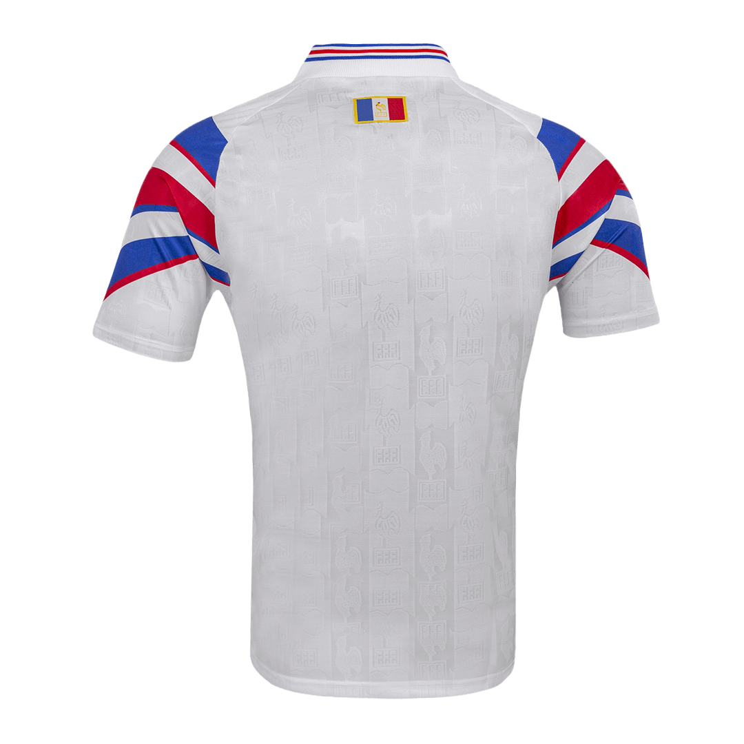Camiseta retro de fútbol de visitante de Francia 1996