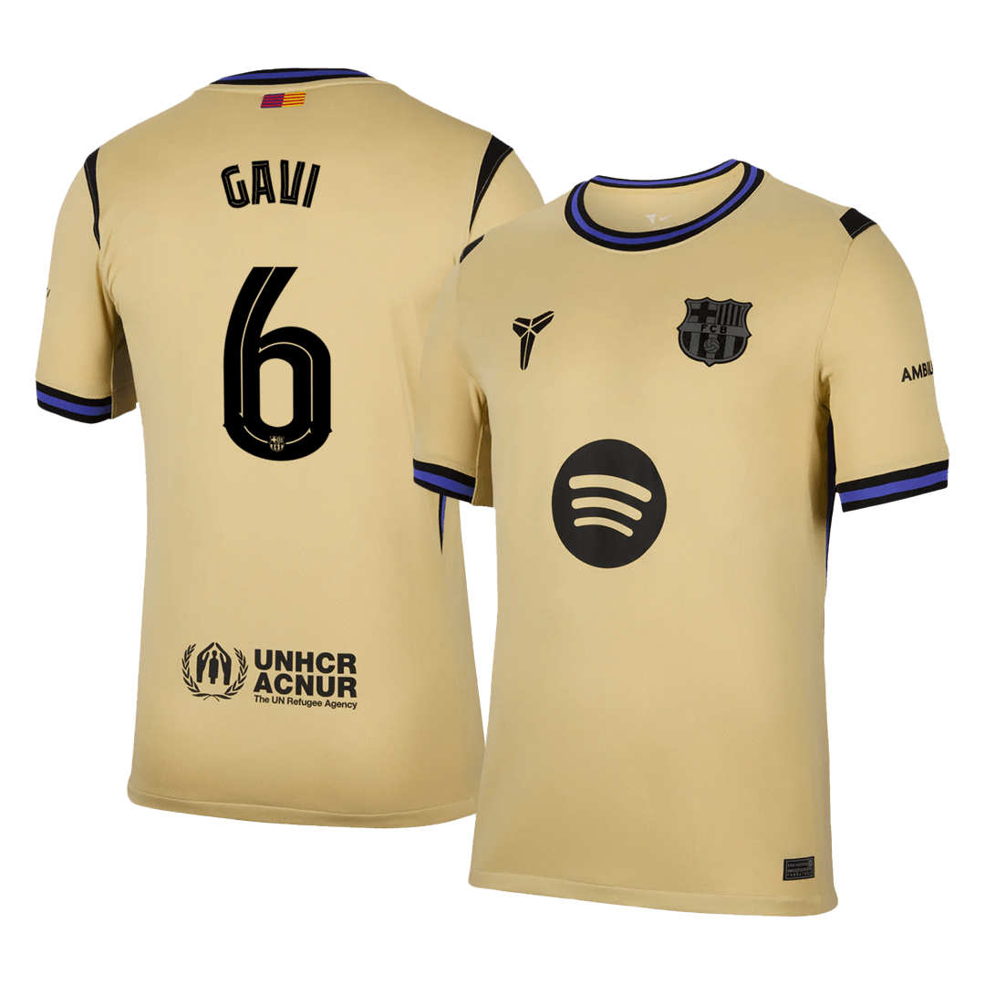 Camiseta de visitante del Barcelona GAVI #6 2025/26, amarilla - UCL