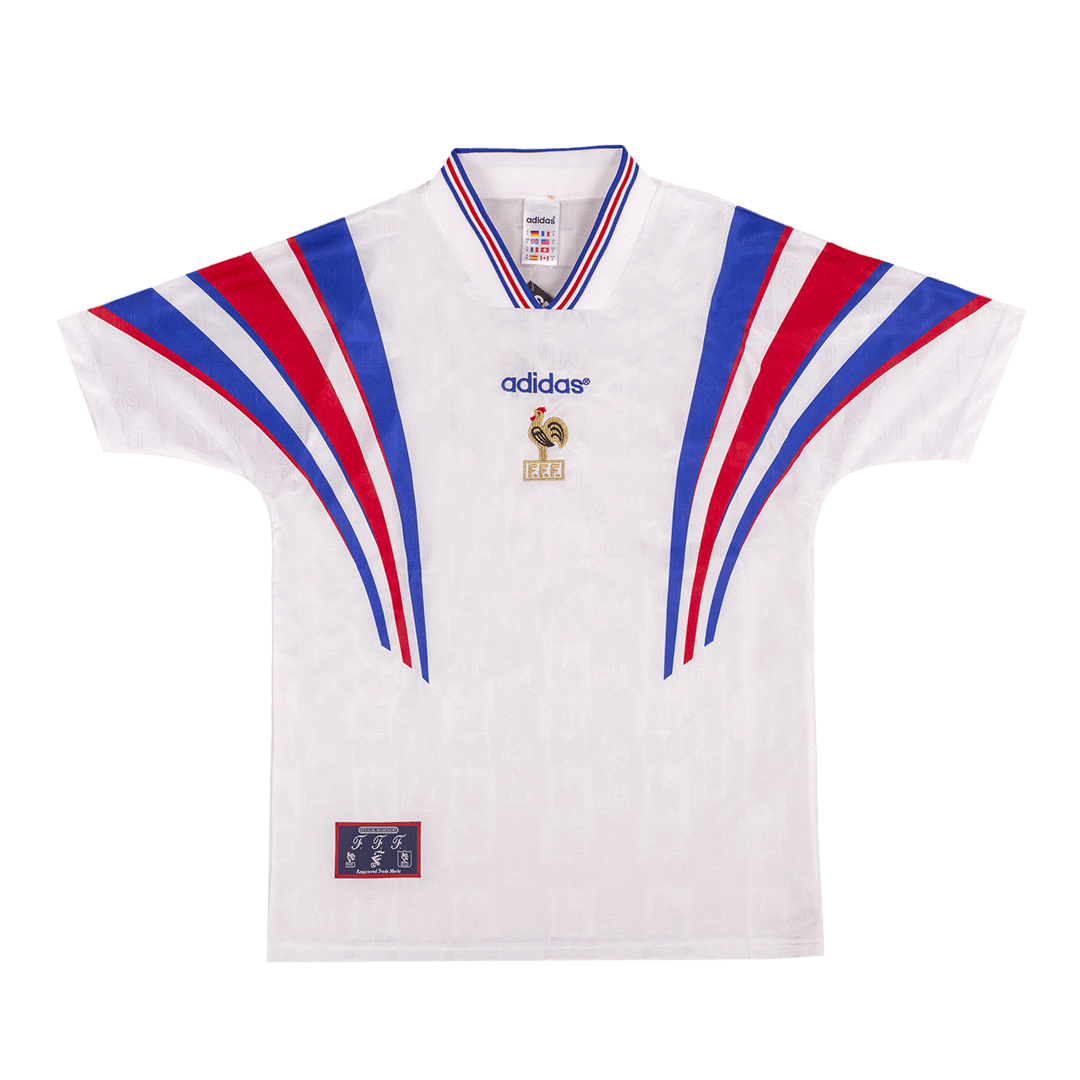 Camiseta retro de fútbol de visitante de Francia 1996