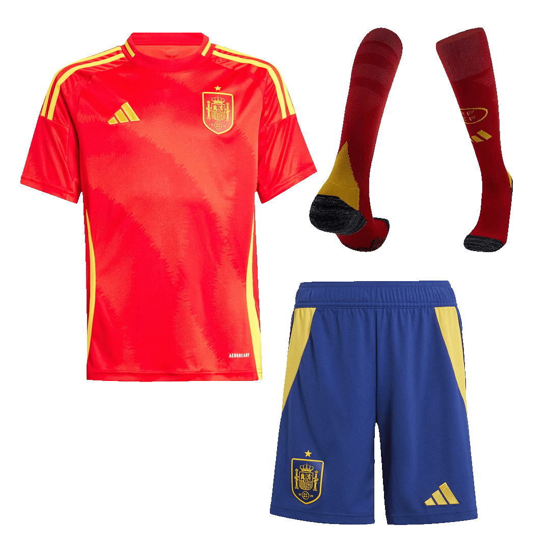 Kit de fútbol local de España para niños (Kit, pantalón corto y calcetines) Eurocopa 2024