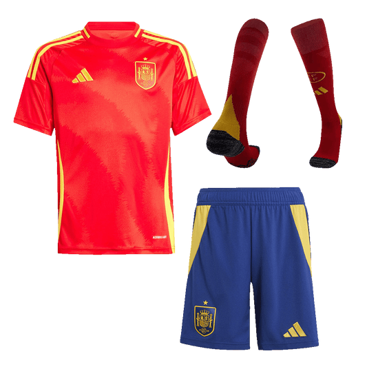 Kit de fútbol local de España para niños (Kit, pantalón corto y calcetines) Eurocopa 2024
