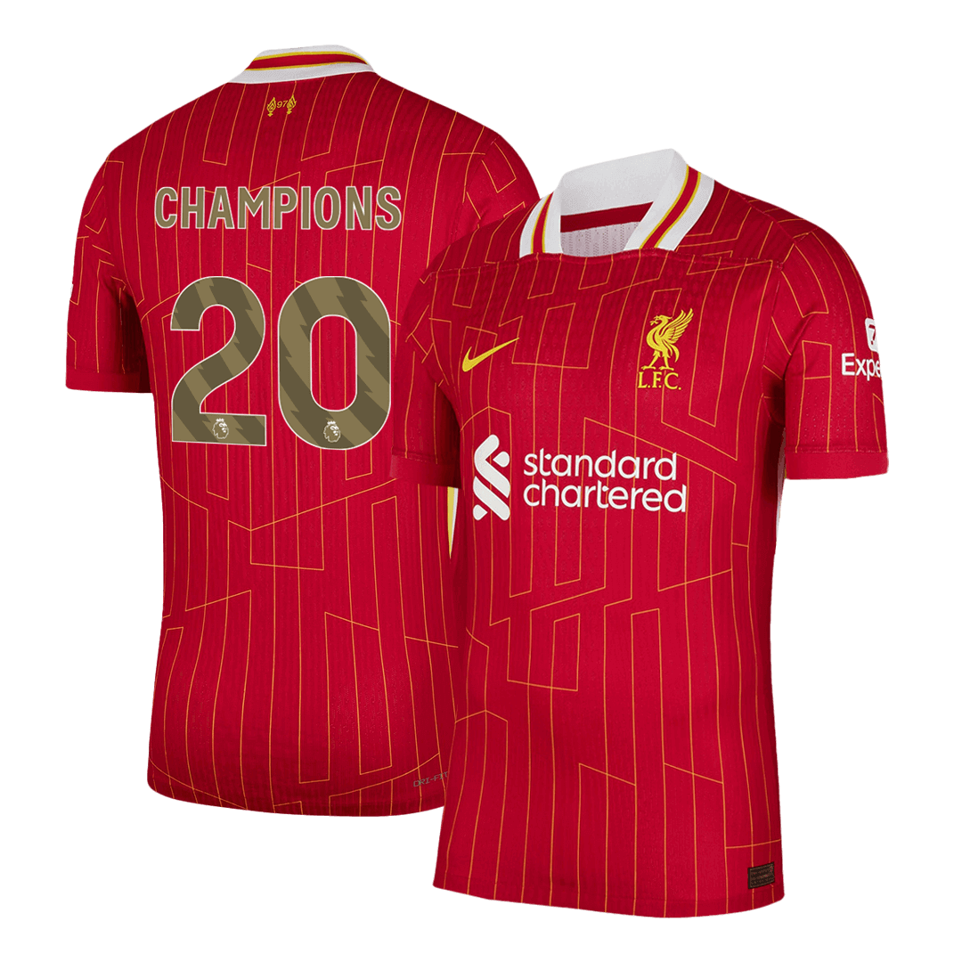 Camiseta de fútbol local del Liverpool CHAMPIONS #20 2024/25, color rojo