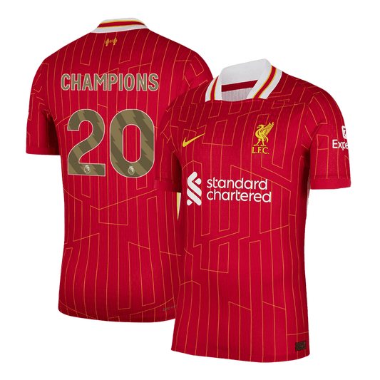 Camiseta de fútbol local del Liverpool CHAMPIONS #20 2024/25, color rojo