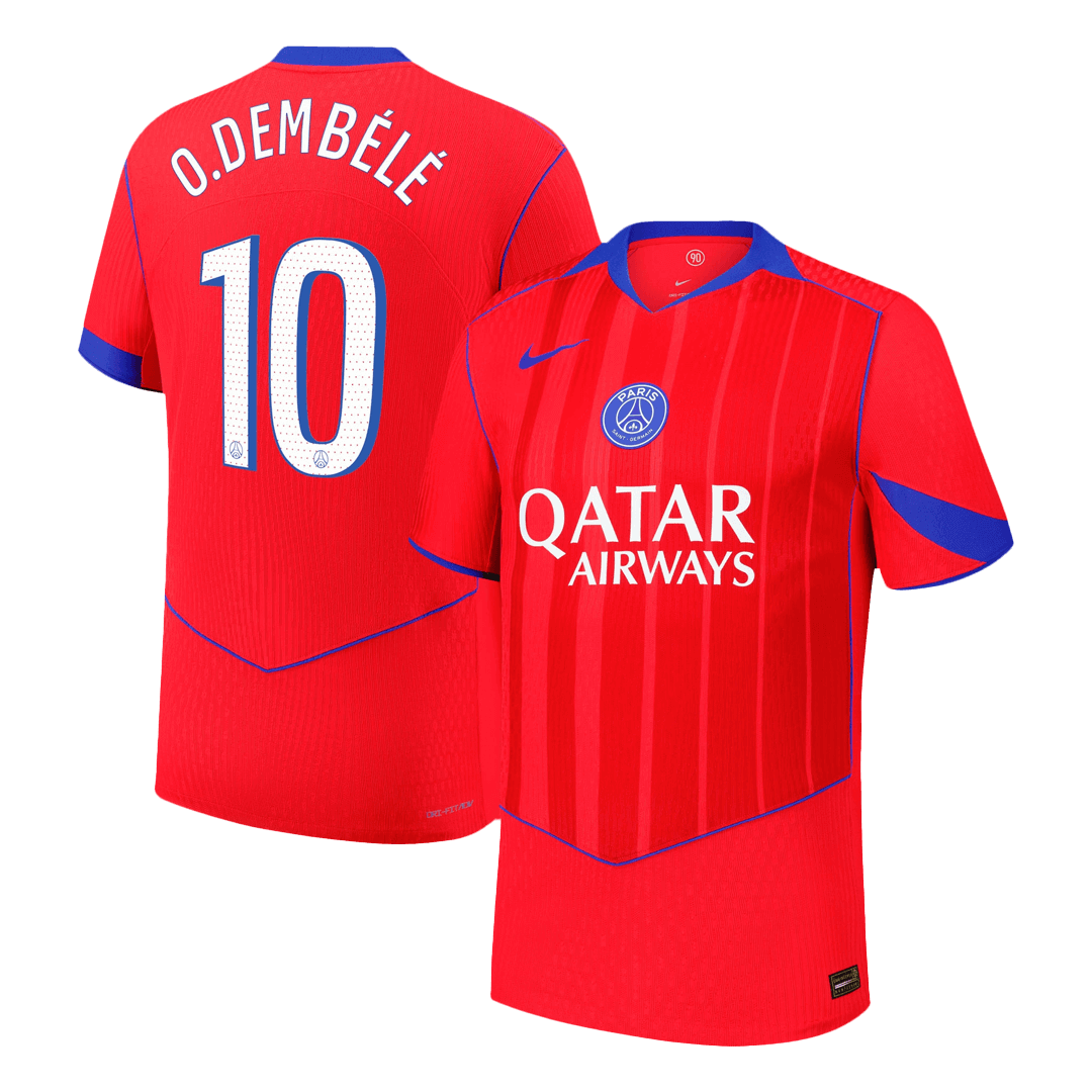 Camiseta de fútbol de visitante oficial del PSG n.° 10 de O. DEMBÉLÉ 2025/26