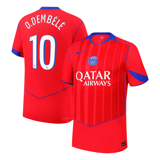 Camiseta de fútbol de visitante oficial del PSG n.° 10 de O. DEMBÉLÉ 2025/26