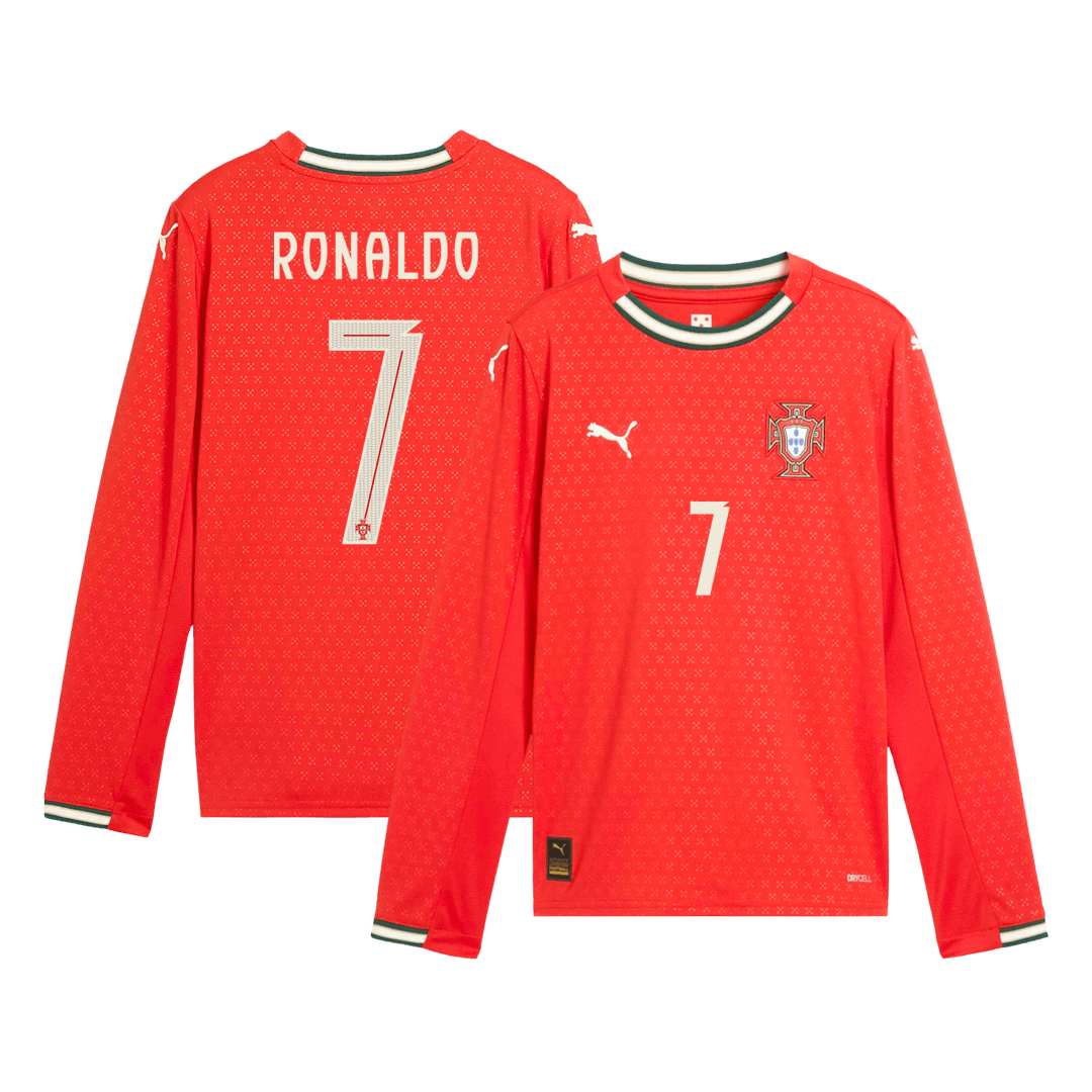 Camiseta de fútbol de manga larga local de Portugal RONALDO #7 2025, roja