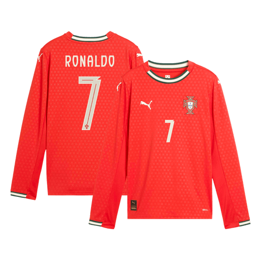 Camiseta de fútbol de manga larga local de Portugal RONALDO #7 2025, roja