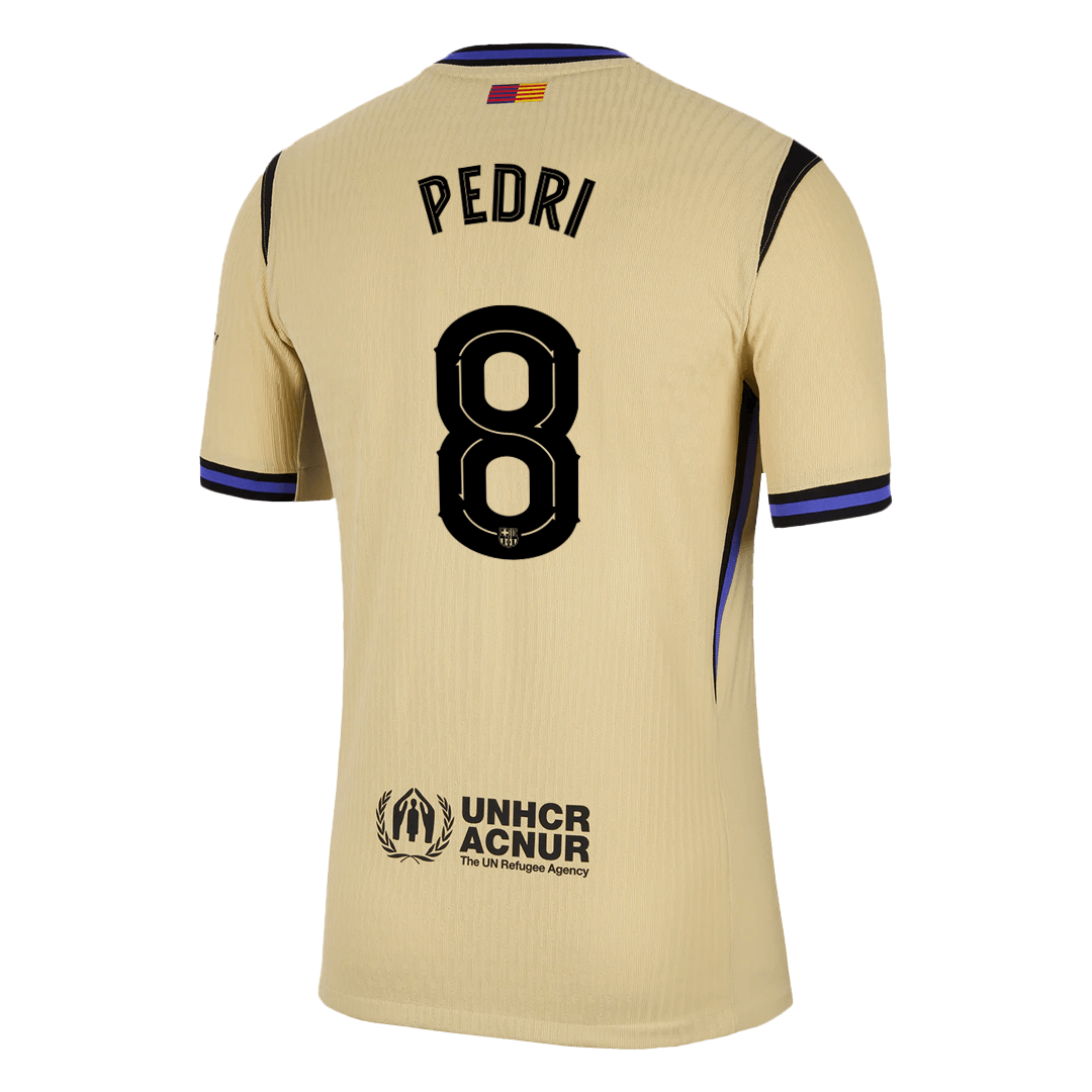 Camiseta de visitante del Barcelona 2025/26, auténtica, amarilla, PEDRI #8 - UCL