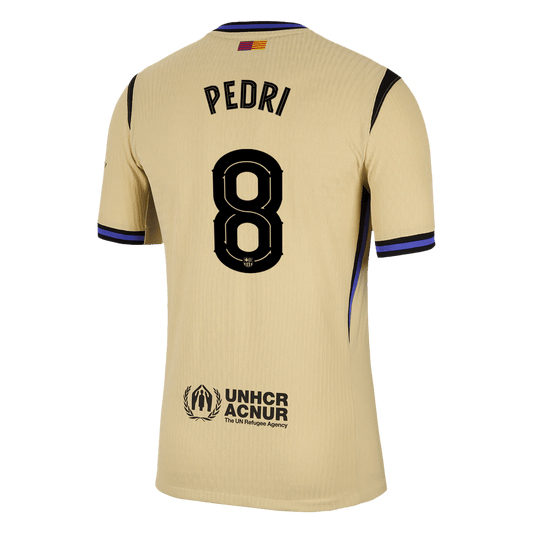 Camiseta de visitante del Barcelona 2025/26, auténtica, amarilla, PEDRI #8 - UCL
