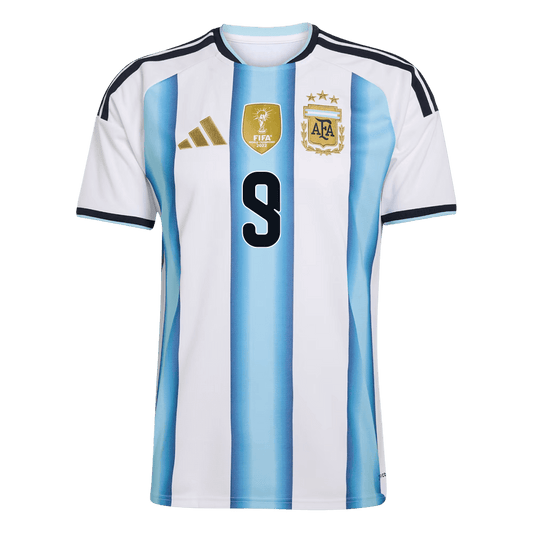 Camiseta de local para hombre Argentina J.ÁLVAREZ #9 Copa Mundial 2026 [PREMIUM]