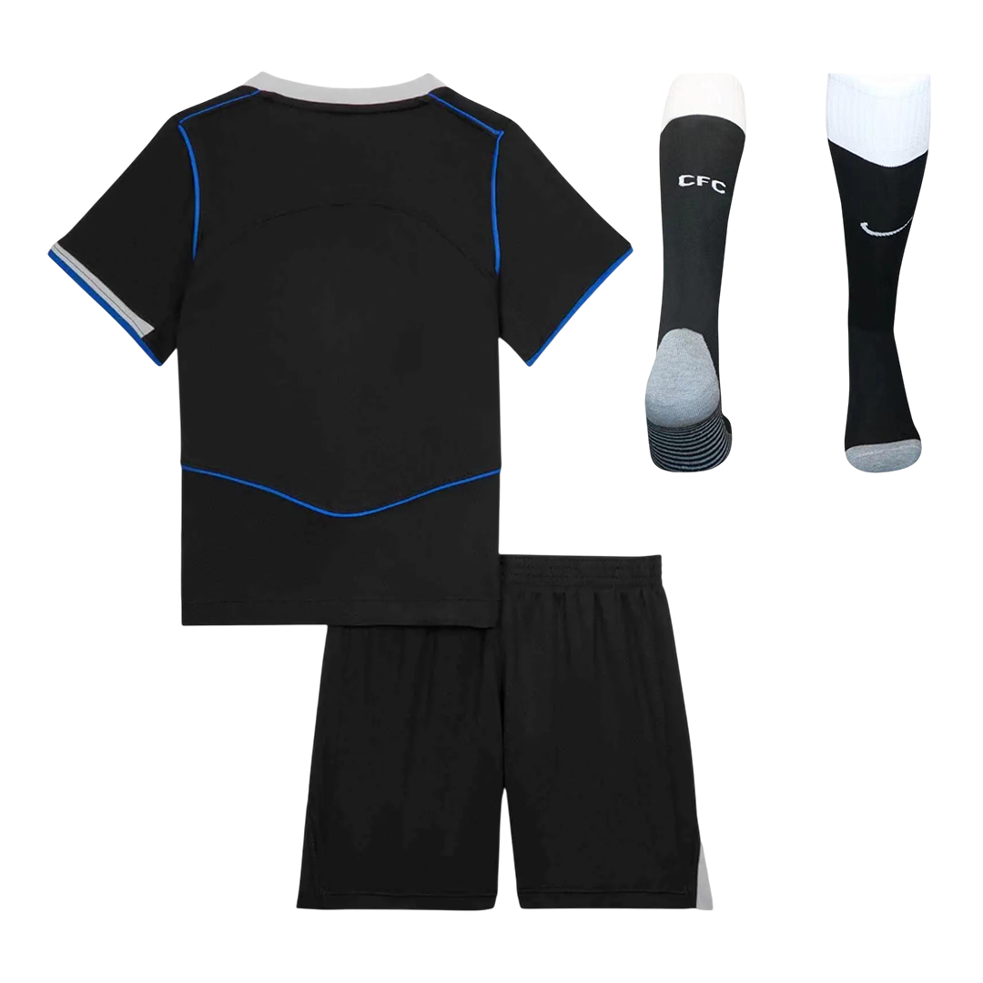 Kit de fútbol visitante del Chelsea para niños (camiseta, pantalón corto y calcetines) 2025/26