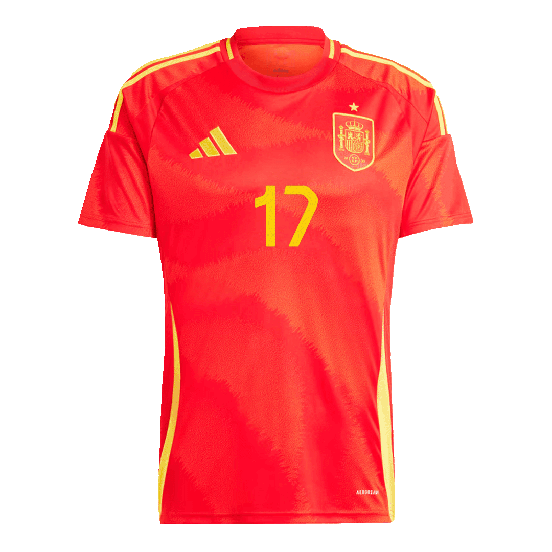 Camiseta local de fútbol de España #17 de Williams Jr. para la Eurocopa 2024