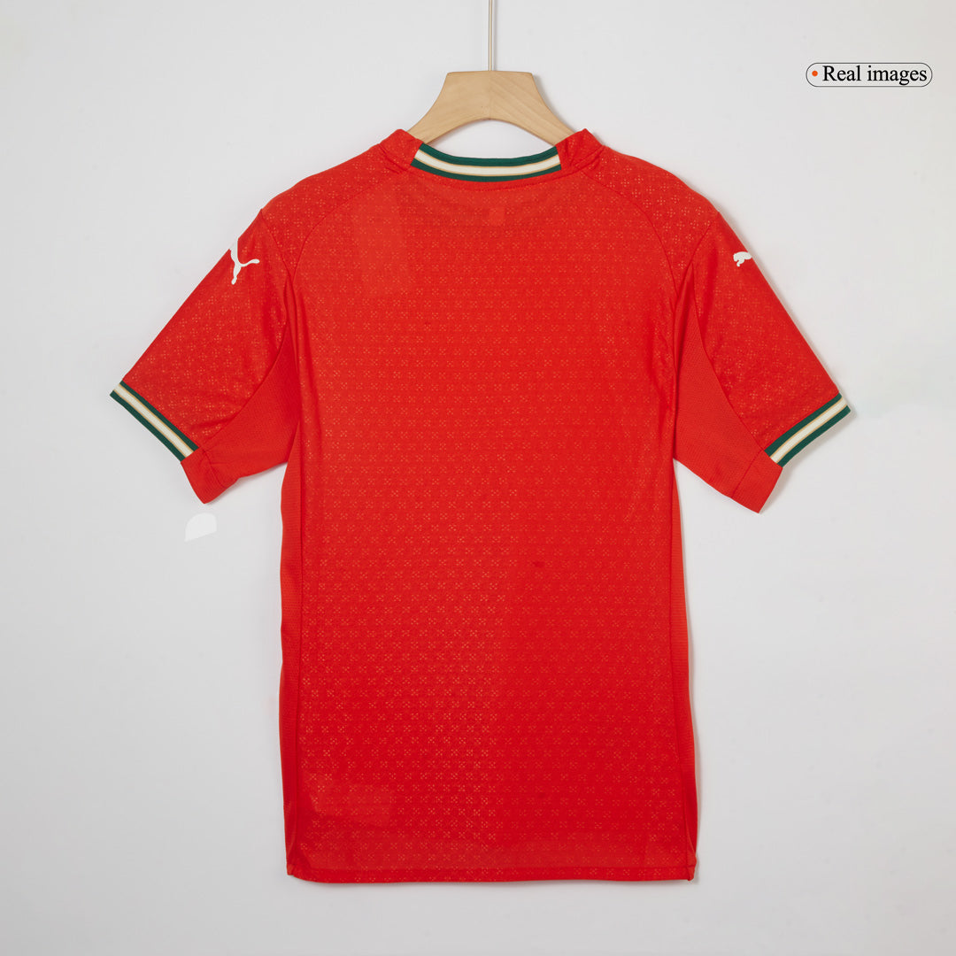 Camiseta de fútbol local auténtica de Ronaldo #7 Portugal 2025, roja