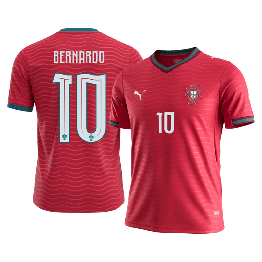 Camiseta de local de Portugal para hombre, Bernardo, número 10, Copa del Mundo 2026