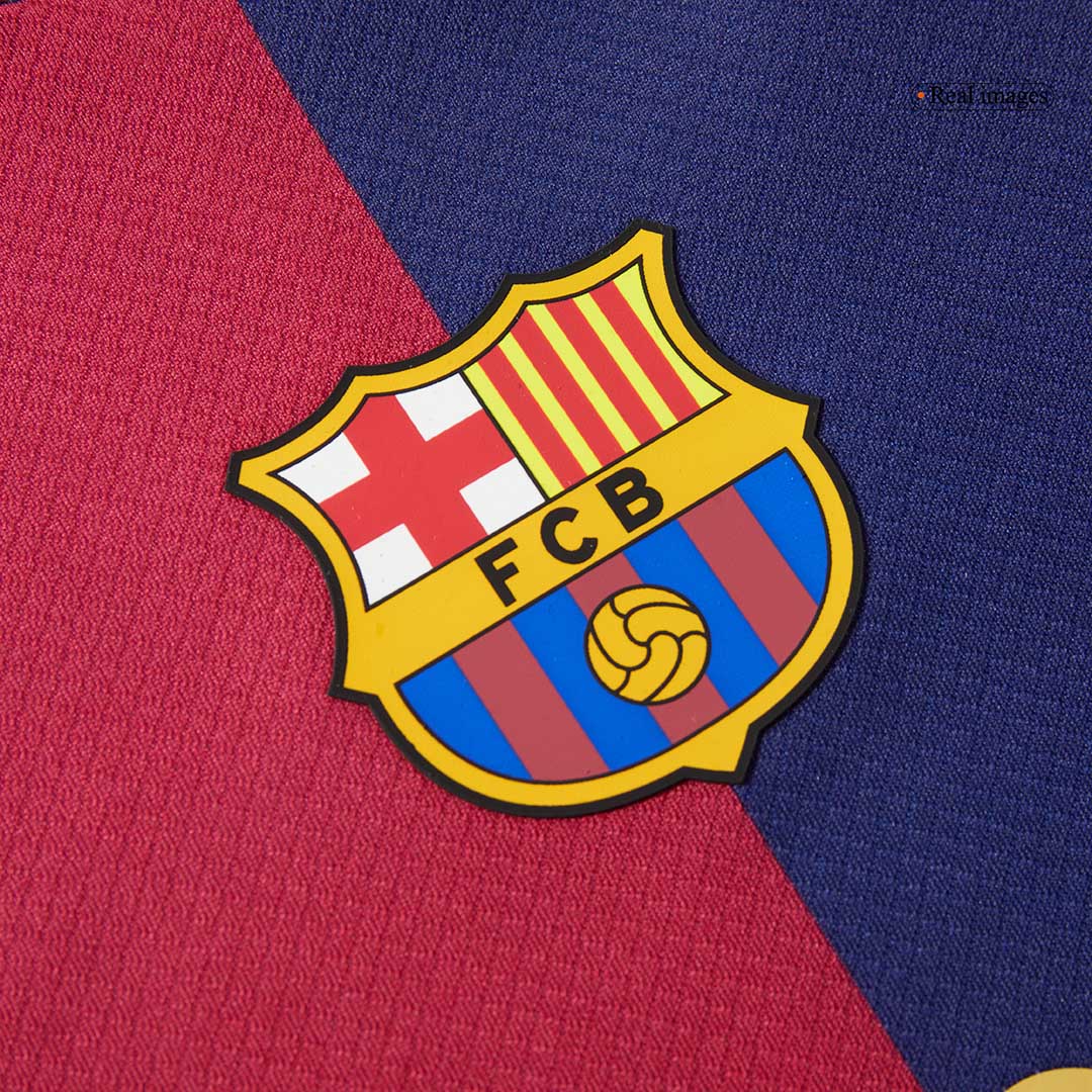 Kit de fútbol local del Barcelona x Coldplay para niños (camiseta y pantalón corto) 2024/25, rojo y azul