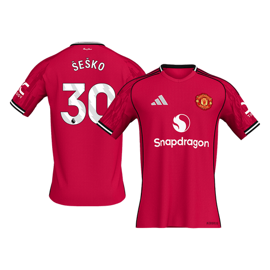 Camiseta de fútbol local del Manchester United ŠEŠKO #30 2025/26, roja