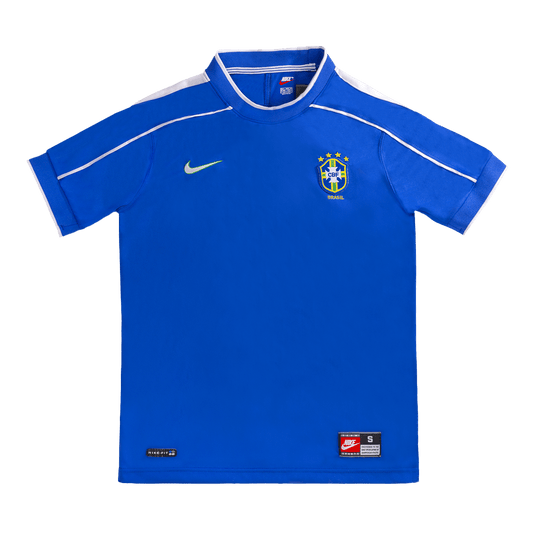 Camiseta retro de fútbol de visitante de Brasil 1998