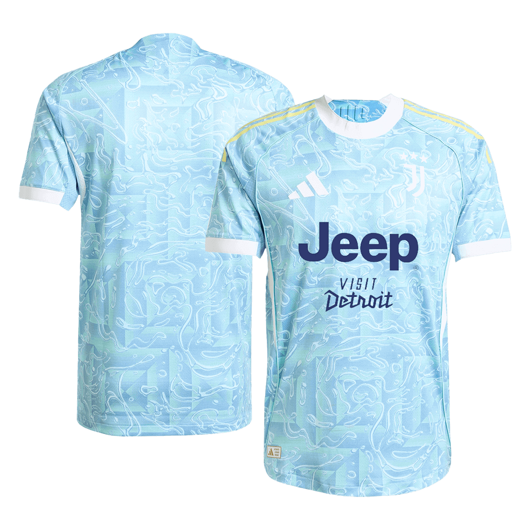 Camiseta de fútbol auténtica de visitante de la Juventus 2025/26 azul