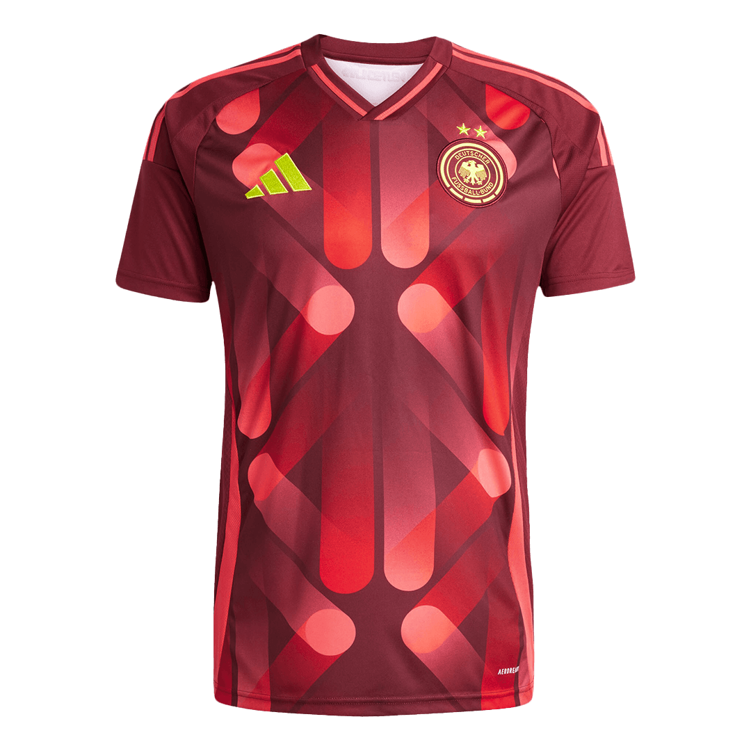Camiseta de fútbol visitante de Alemania 2025 para hombre, roja - Eurocopa femenina