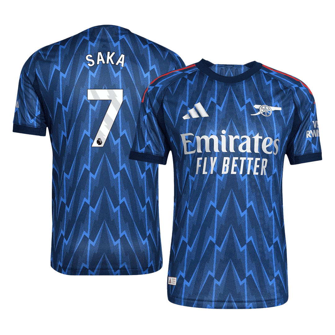 Auténtica camiseta de fútbol SAKA #7 Arsenal segunda 2025/26 azul