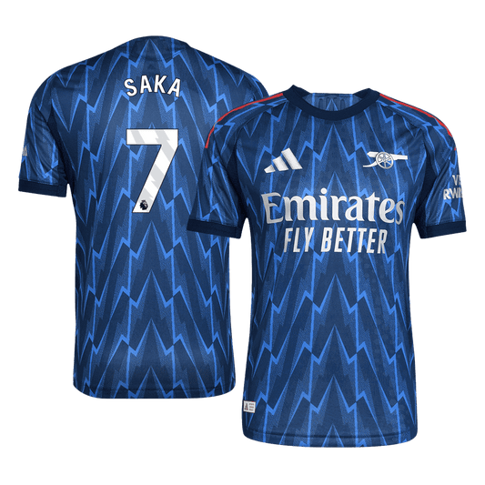 Auténtica camiseta de fútbol SAKA #7 Arsenal segunda 2025/26 azul