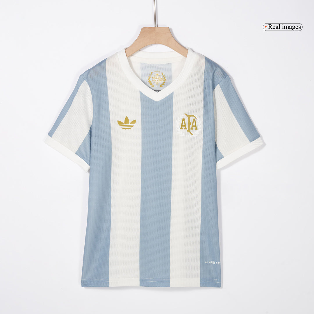 Kit de camiseta de fútbol de Argentina para niños (camiseta y pantalón corto) 2024 - 50.º aniversario