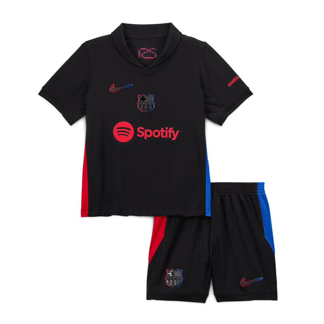 Kits de fútbol personalizados de visitante del Barcelona para niños 2024/25
