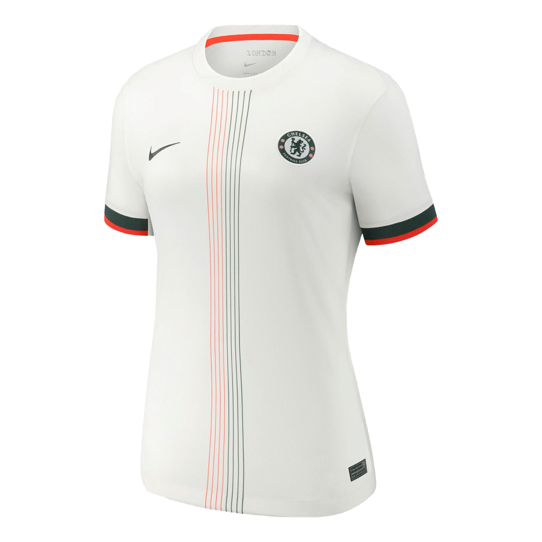 Camiseta de fútbol visitante del Chelsea para mujer 2025/26, blanca