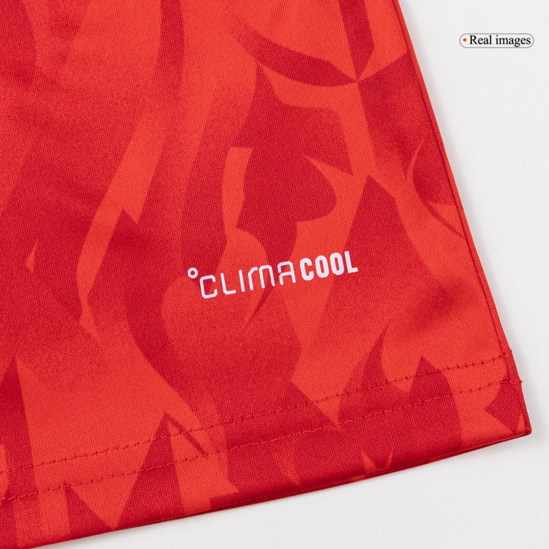 Equipación local de la selección hombre de Bélgica (camiseta + pantalón corto) para el Mundial 2026.