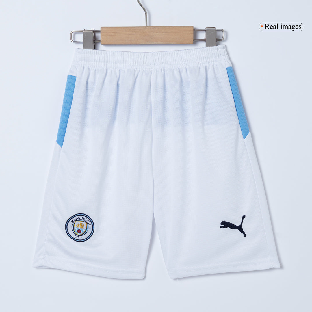 Kit de fútbol local del Manchester City para niño (Kit, pantalón corto y calcetines) 2025/26, azul