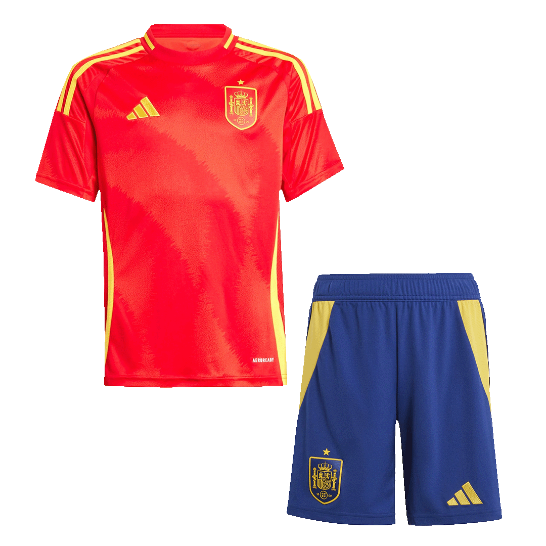 Kit de fútbol local de España para niños (Kit y pantalón corto) Eurocopa 2024
