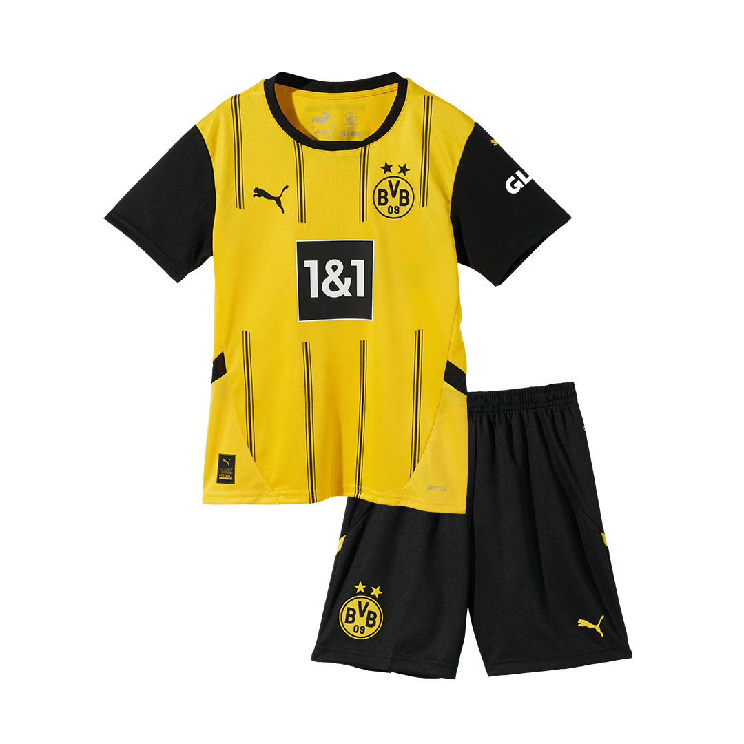 Kit de camiseta de fútbol local del Borussia Dortmund para niños (camiseta y pantalones cortos)