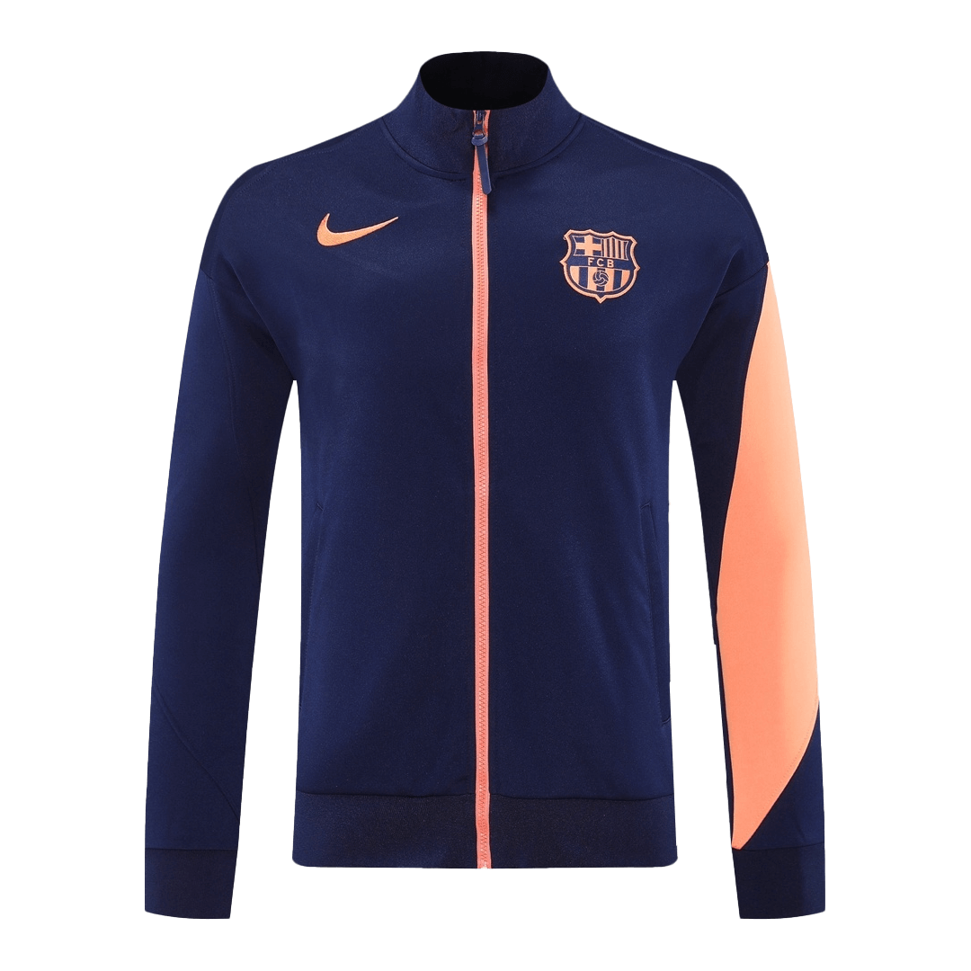 Kit de entrenamiento del Barcelona 25/26 (Chaqueta + Pantalón) Azul Marino y Naranja