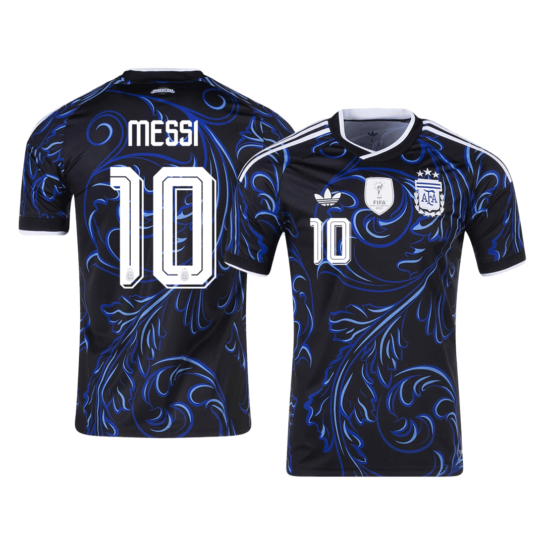 Camiseta de visitante de MESSI #10 de Argentina para el Mundial 2026, color negro.