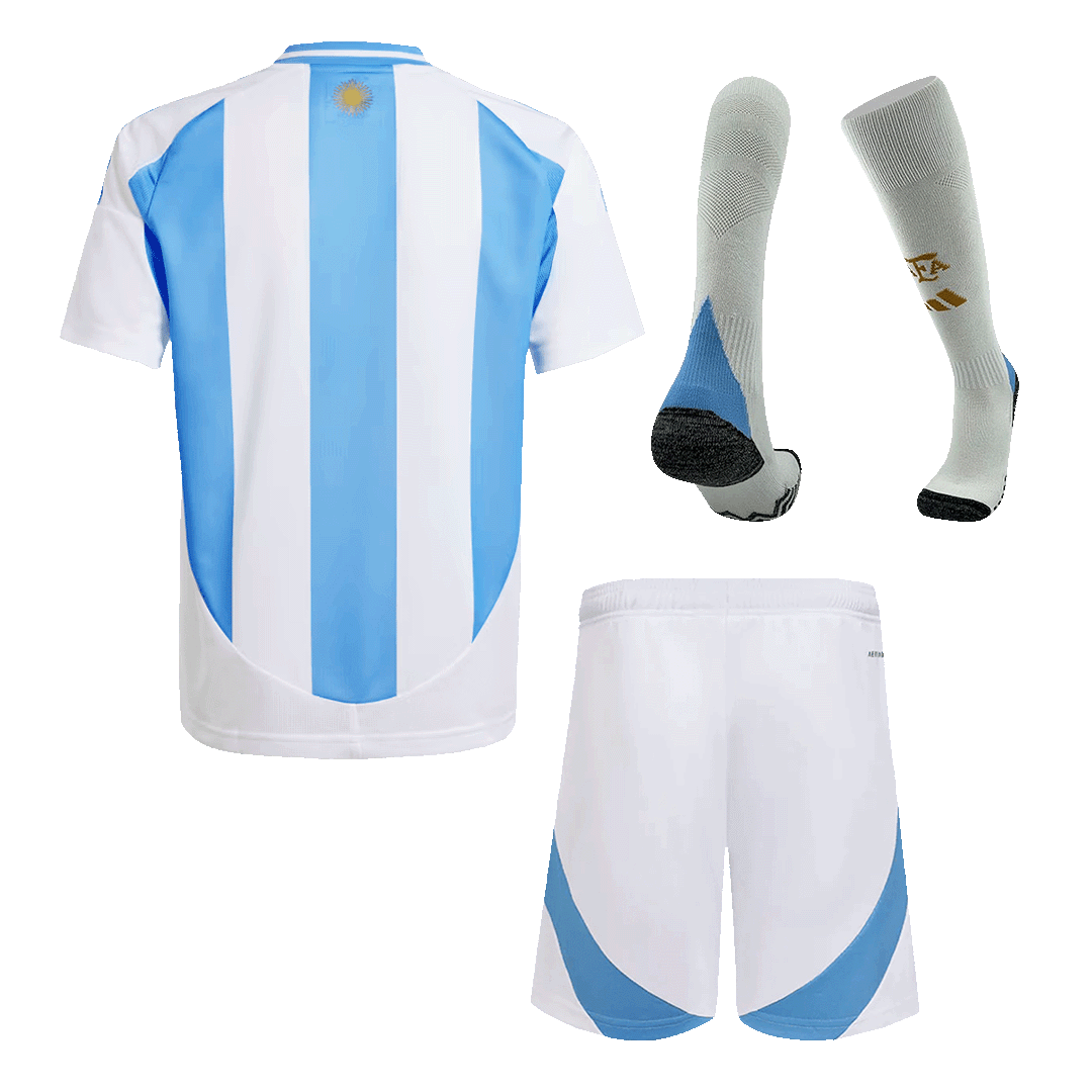 Kit de camiseta de fútbol local de Argentina para niños (camiseta, pantalón corto y medias) 2024