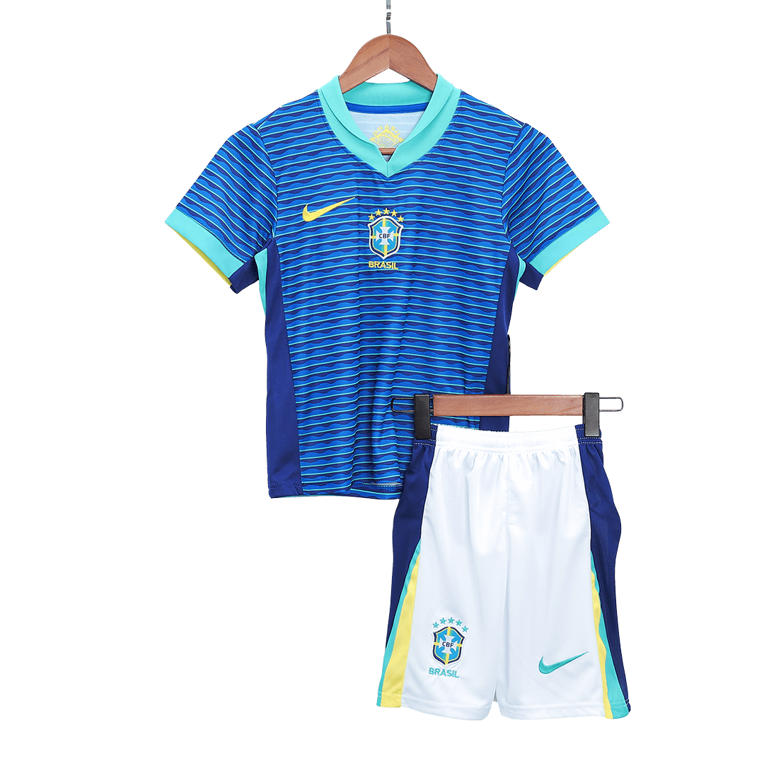 Kit de fútbol visitante de Brasil para niños (camiseta y pantalón corto) Copa América 2024