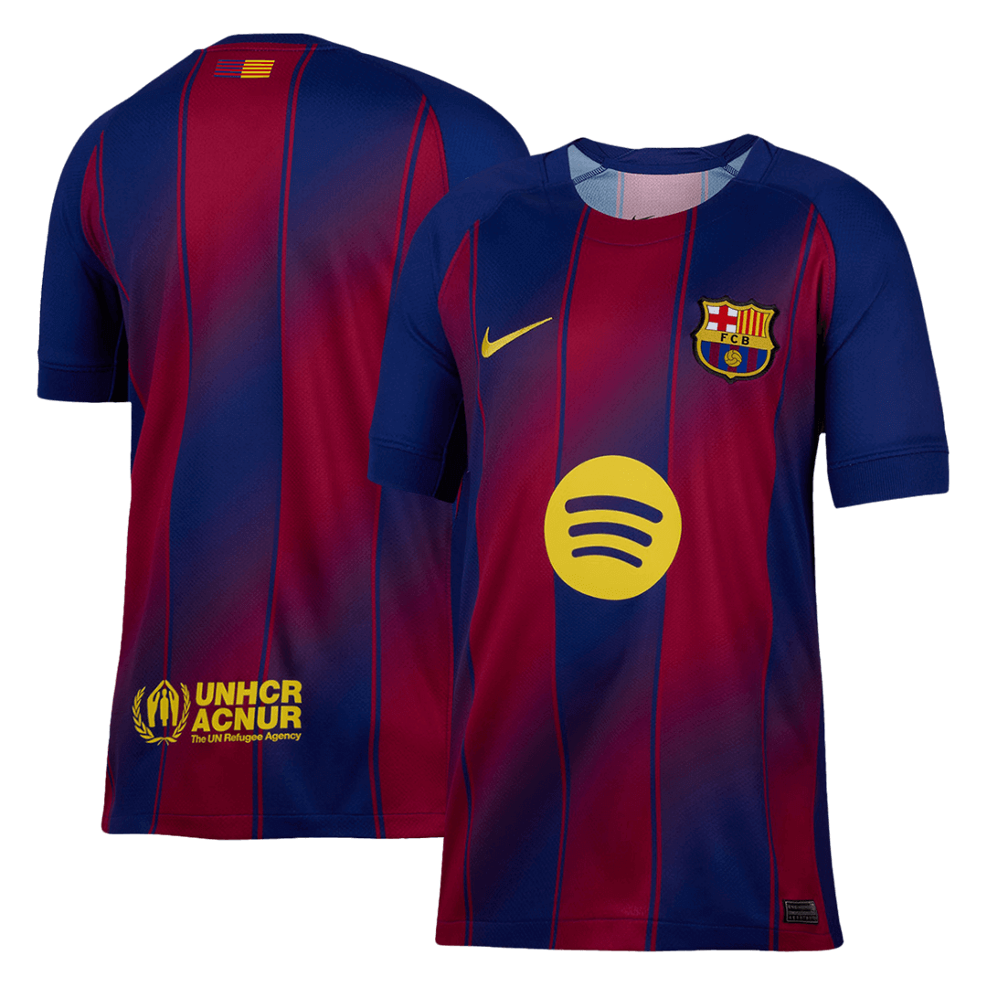 Camiseta de fútbol local del Barcelona 2025/26 roja y azul