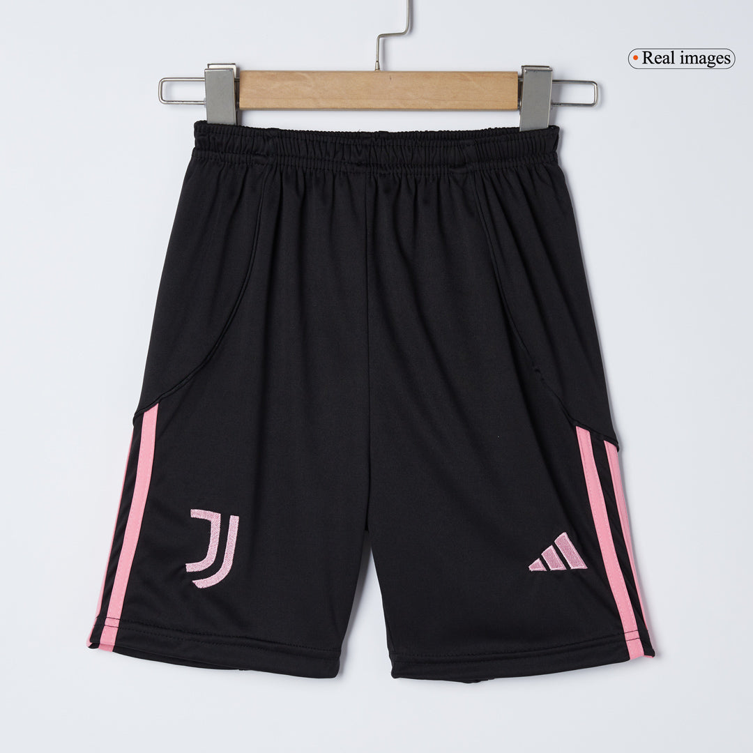 Kit de camiseta de fútbol local de la Juventus para niños (camiseta, pantalón corto y calcetines) 2025/26 (negro y blanco)