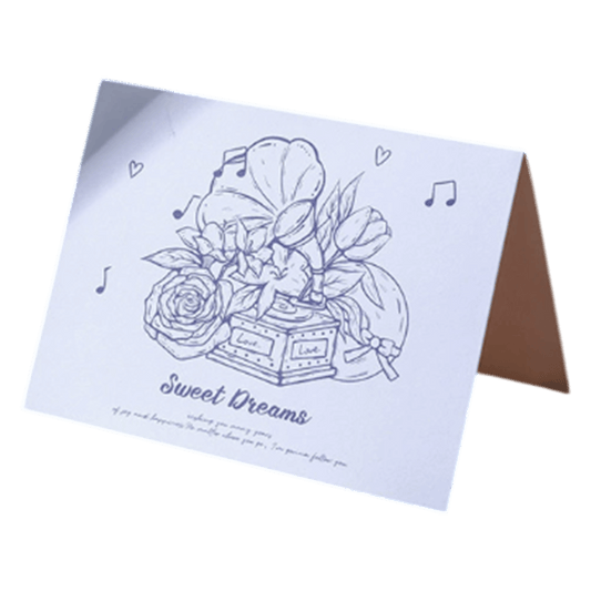 Caja de música personalizada "Dulces sueños" Tarjeta de aniversario Azul