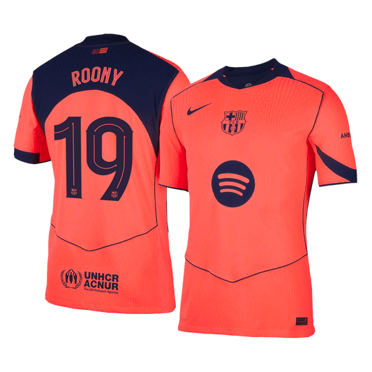 Camiseta de fútbol de visitante del Barcelona 2025/26, auténtica, ROONY #19