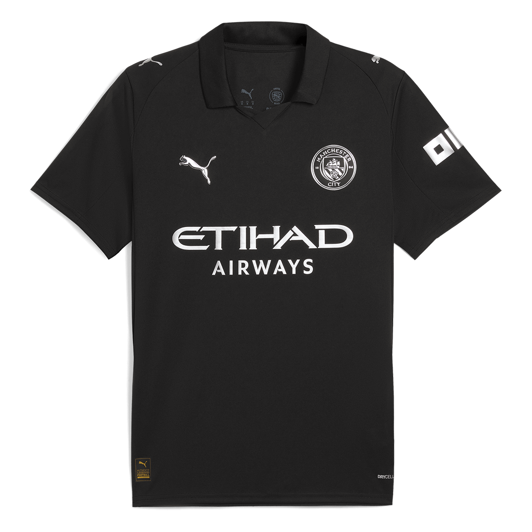 Camiseta de fútbol visitante del Manchester City 2025/26 negra