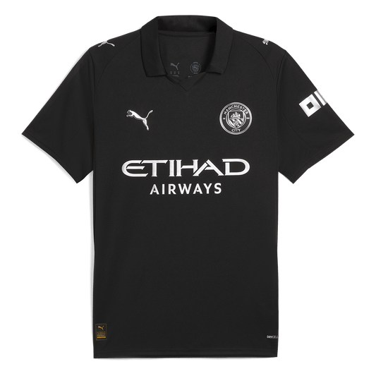 Camiseta de fútbol visitante del Manchester City 2025/26 negra