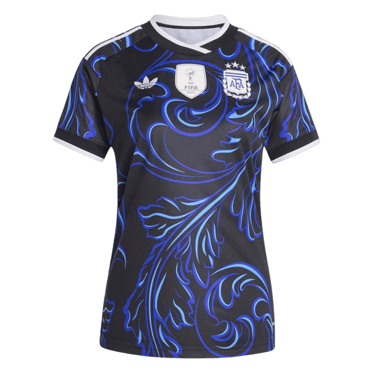 Camiseta de fútbol femenina de Argentina, visitante, Copa Mundial 2026, color negro