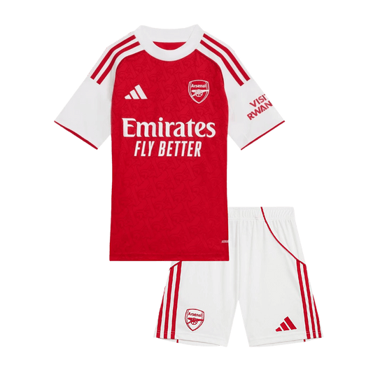 Kit de fútbol local del Arsenal para niños (Kit y pantalón corto) 2025/26, color rojo