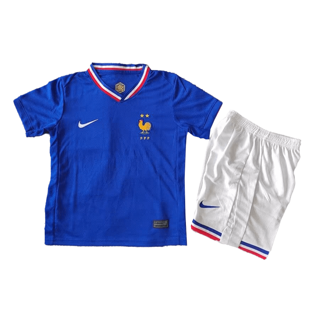 Kit de fútbol local de Francia para niños (camiseta, pantalón corto y calcetines) Eurocopa 2024