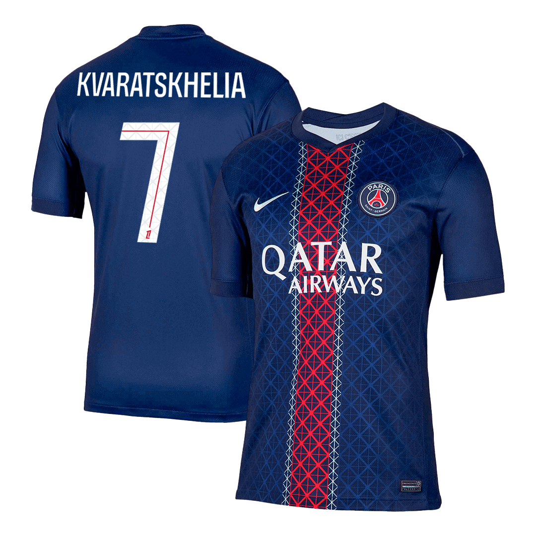 Camiseta de fútbol KVARATSKHELIA #7 PSG Primera equipación 2025/26 Azul marino
